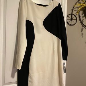 NWT Tahari black and white dress